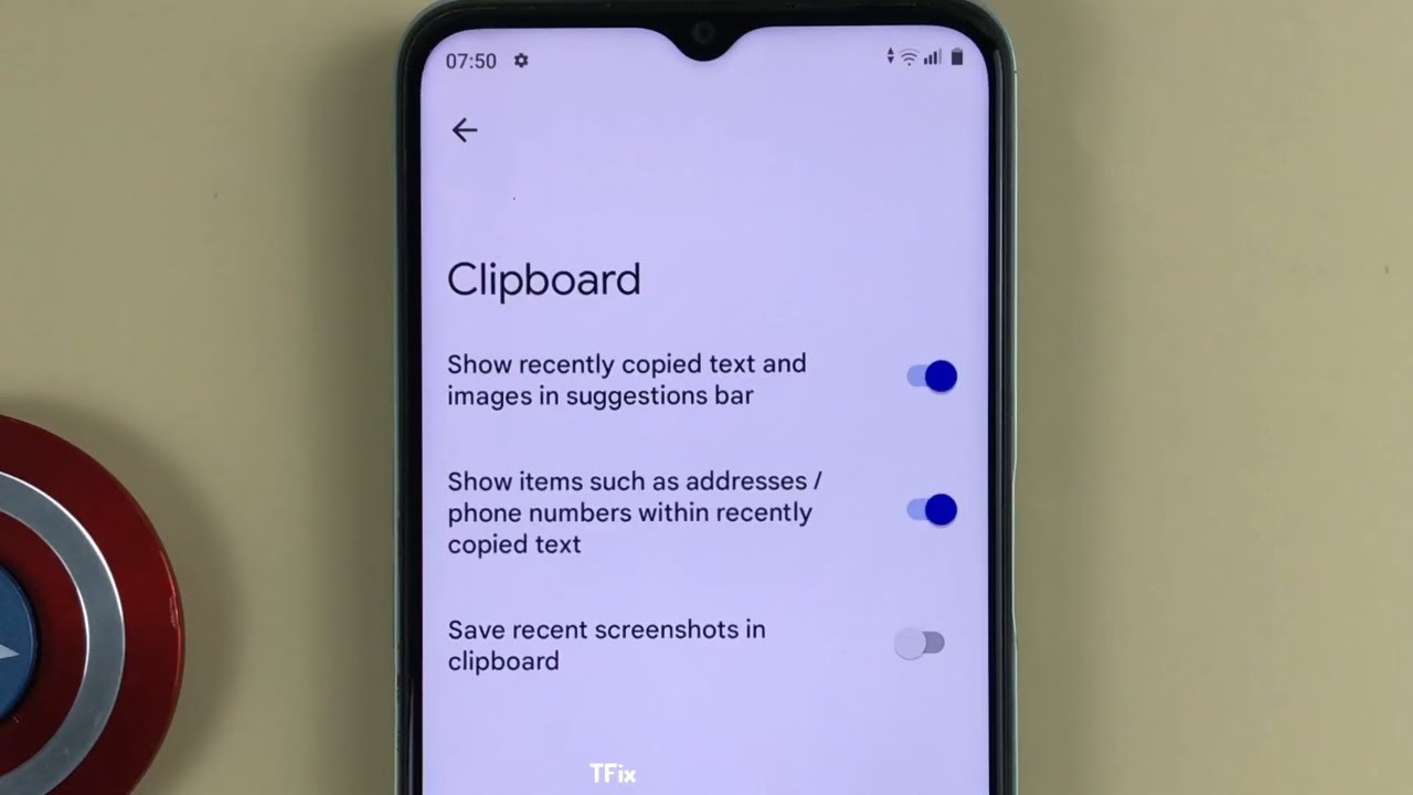 Show recently copied images and text on keyboard suggestion bar on Realme C35 Android 11