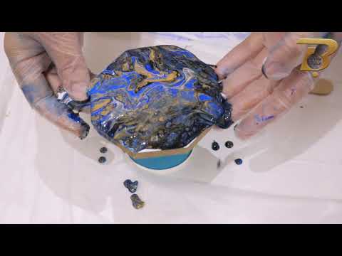 تغطية كوستر خشبي بتقنية سكب الأكريليك 8       