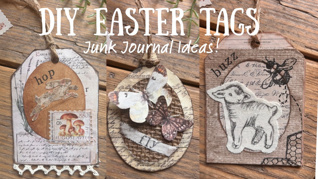 DIY Easter/Spring Themed Tags│Junk Journal & Scrap booking ideas