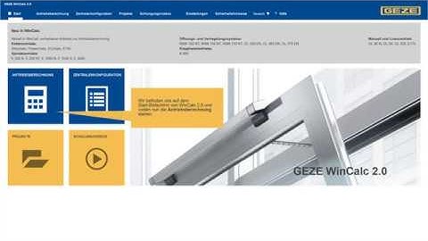 GEZE WinCalc 2.0 – Antriebsberechnung Lüftung / RWA: Eingabe der Basis- und Konfigurationsdaten
