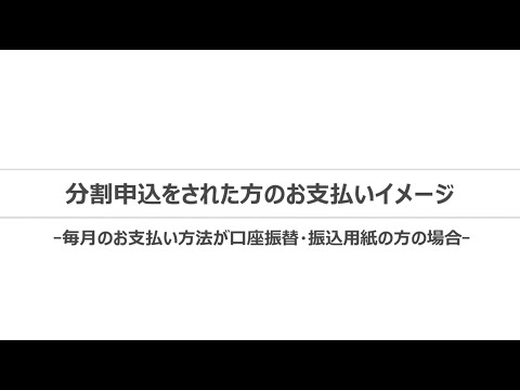 分割申込支払い方法説明（口座編） - 分割申込支払い方法説明（口座編）