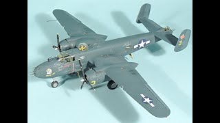 Engine and nacelle assembly and attachment on the Revell 1/48 scale B-25J, episode-4.