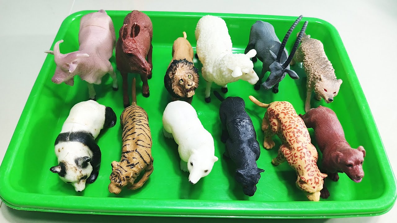Cow Giraffe Elephant Tiger Panda Rhinoceros Animal Toys, ASMR