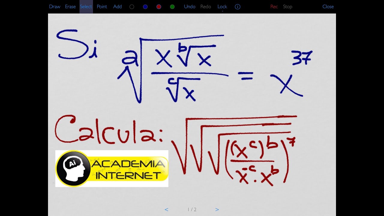 Teoría de exponentes, ejercicio de aplicación.