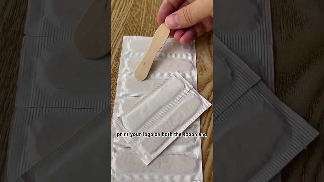 eco-friendly wood ice cream spoon