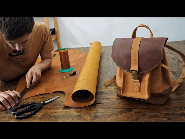 diy simple leather backpack POPSEWING Top Grain Black Kit Make your own backpack with our DIY leather bag making kit Top Grain Leather Women Backpack