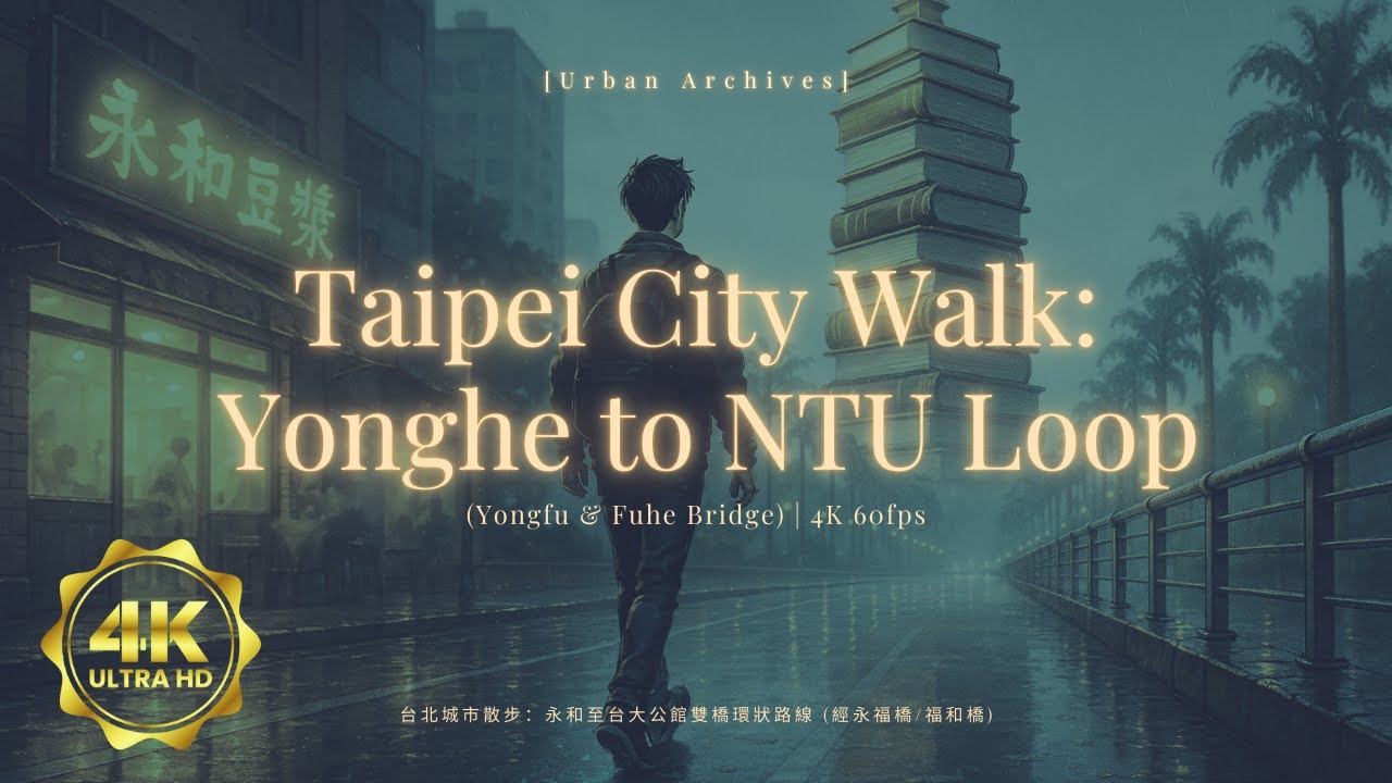4K 60fps 台北散步：永和至台大「雙橋環狀」路線 1小時 Taipei City Walk Yonghe to NTU Loop ...