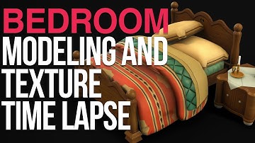 Bedroom - Modeling and Texturing with Maya and Photoshop - Time Lapse