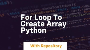 for loop to create array python