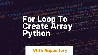 for loop to create array python