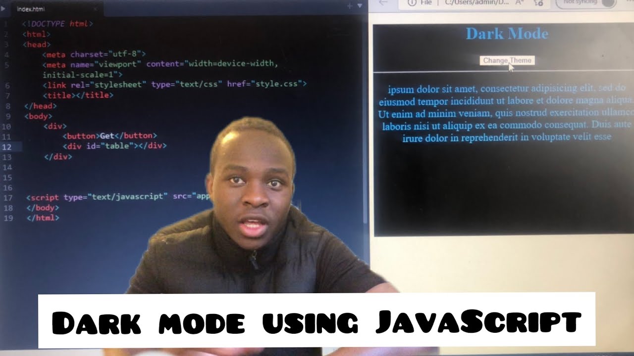 Dark Mode Using HTML,CSS & JAVASCRIPT | Background Theme Changer | Ep 1 ...