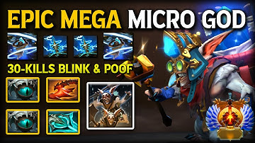 EPIC MEGA MICRO GOD Meepo | 30-Kills Non-stop Blink & Poof Destroys All his OPPS 7.39e DotA 2