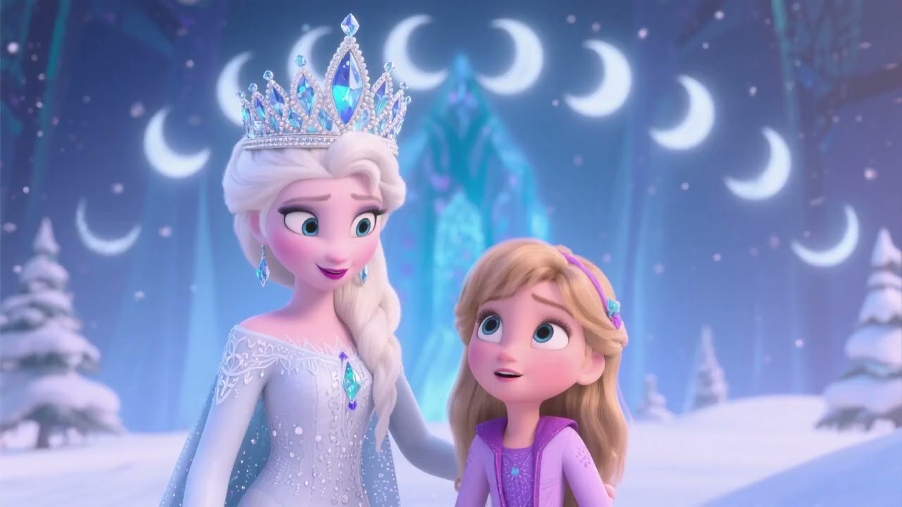 Elsa and Her Daughter: Crown of Crystal Moons | Magical Night Adventure Song