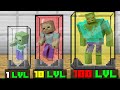 HOW TO UPGRADE ZOMBIE up to level 100! in Minecraft Noob vs Pro