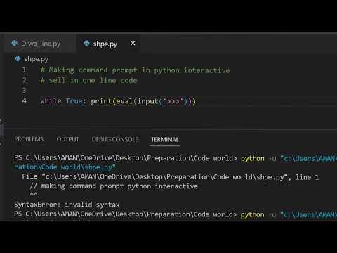 Program to make Command prompt into Python interactive Shell #programming #python #video