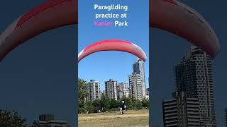 Vanier Park has space & wind to practice paragliding #paragliding #paraglidingpractice #VanierPark
