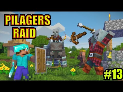 CAN I DEFEND MY VILLAGE FROM A PILLAGER RAID|| MINECRAFT GAMEPLAY #13 ...