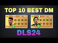 Top 10 best defensive midfielder dm in dls 24  ft casemiro declan rice tonali rodri etc