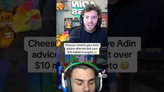 Adin Ross LOSES $10 MILLION & Goes Off On Cheesur! 😂 #shorts #adinross #cheesur