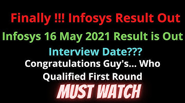 Infosys Result is Out | Infosys 16may 2021 Result is Out || Must Watch