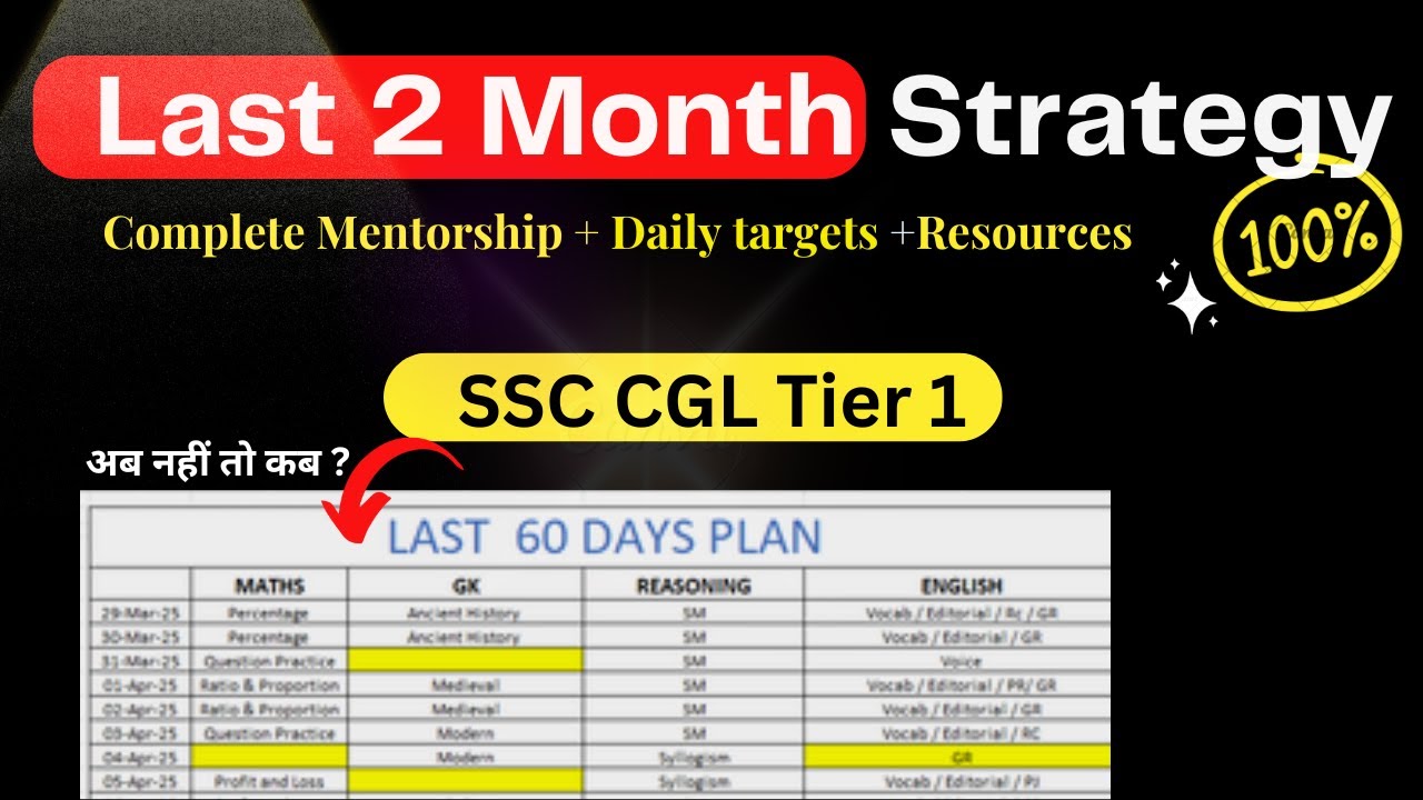 SSC CGL 2025: Last 2 Months Strategy | For Those Who Haven't Started ...