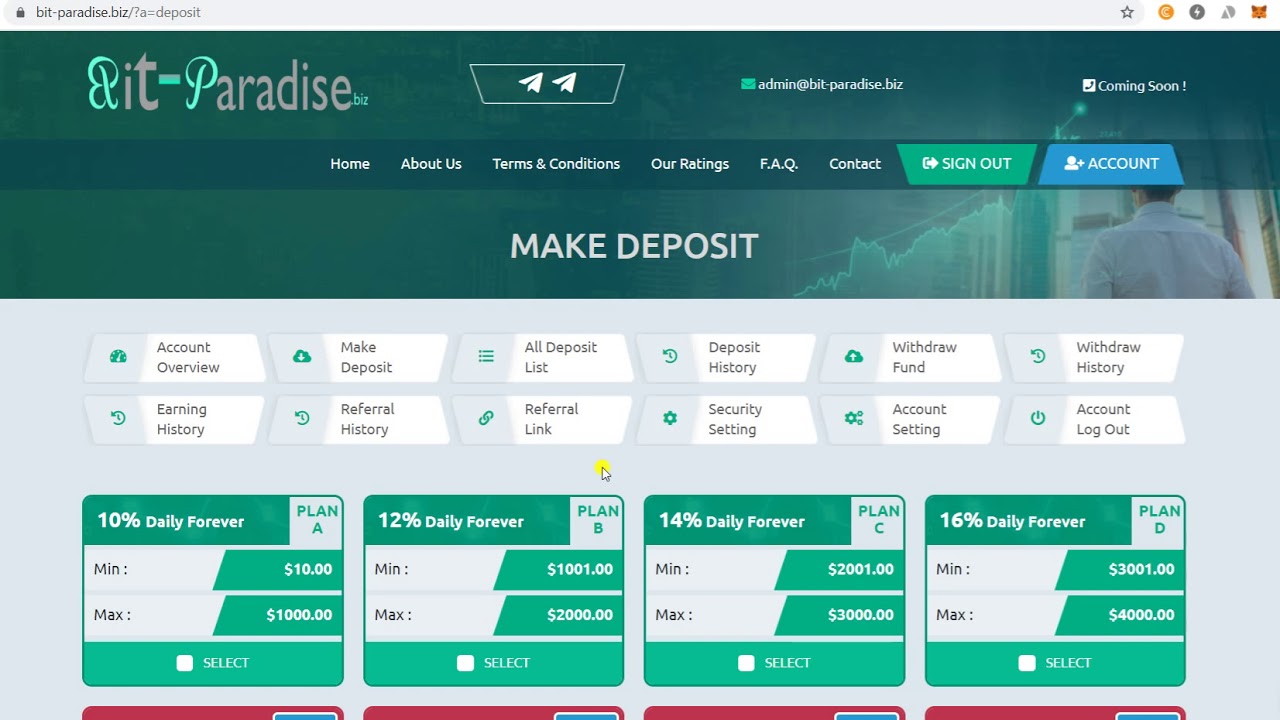 bit-paradise third instant withdraw proof |10-25% daily for forever rocket performance