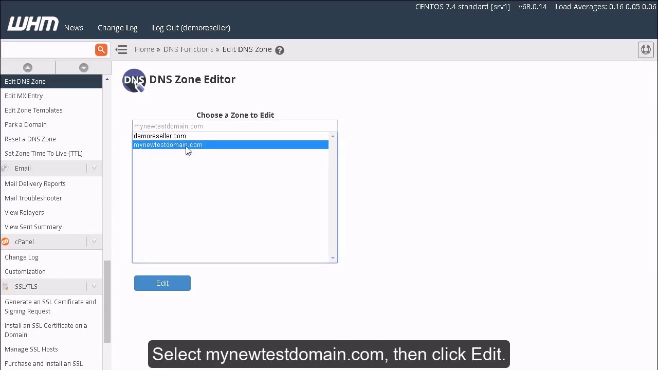 How to Manage DNS zones in WHM?