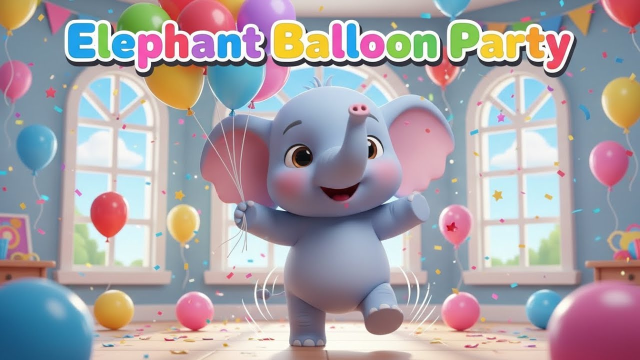 Elephant Balloon Party – Nursery Rhyme, Toddler Learning, Celebration Fun Colorful Balloon Adventure