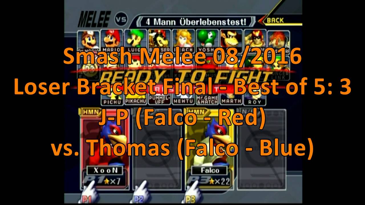 Loser Bracket Final - J-P vs. Thomas - Smash Bros. Melee Tournament 08/2016