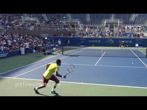 Monfils v Thiem, US Open 2016 practice 4K