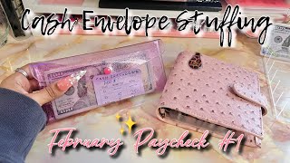 CASH ENVELOPE STUFFING FEBRUARY PAYCHECK #1 | #cashenvelopestuffing  #howtosavemoney by DaisyBudgets 9,317 views 3 months ago 13 minutes, 43 seconds