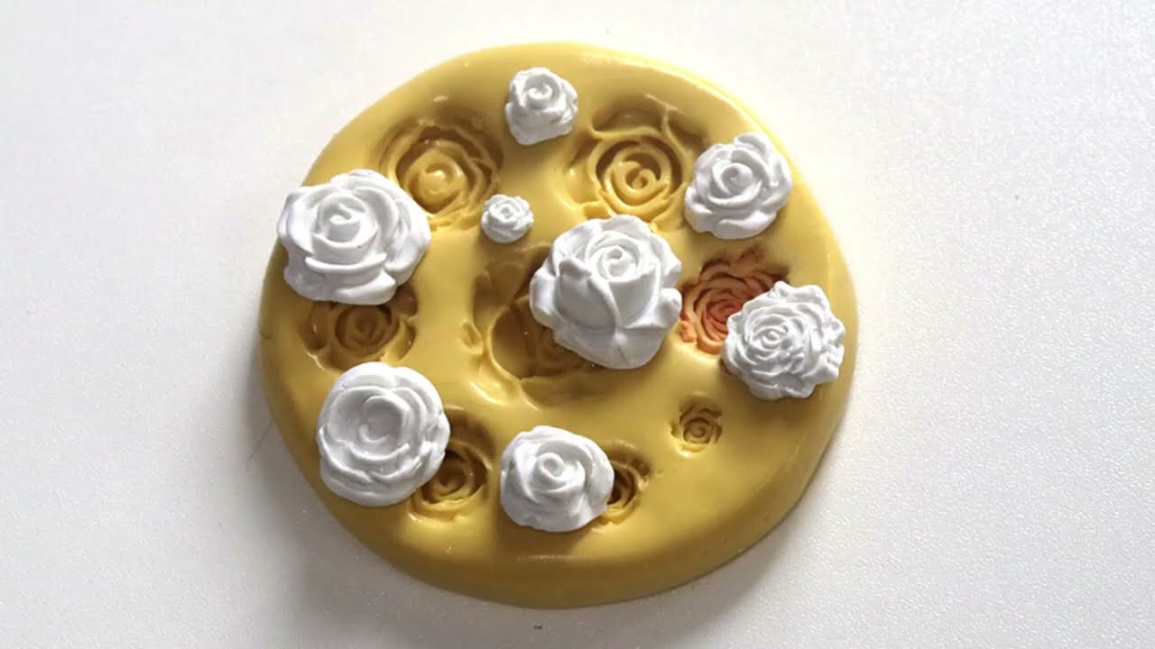 Puocaon Roses Polymer Clay Molds 7 Cavities Mini Flower Silicone