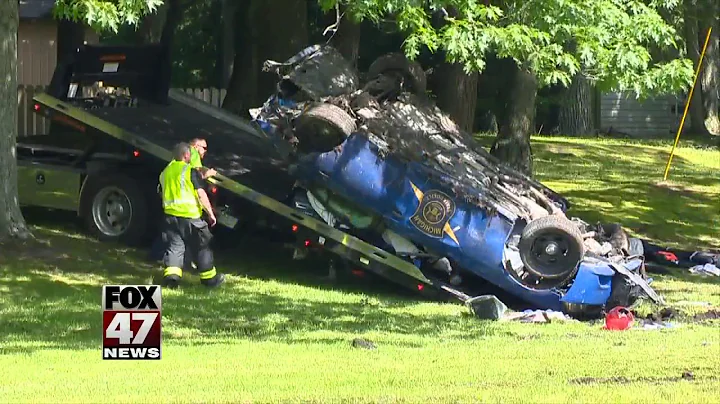 Man dies from injuries after crashing stolen police car