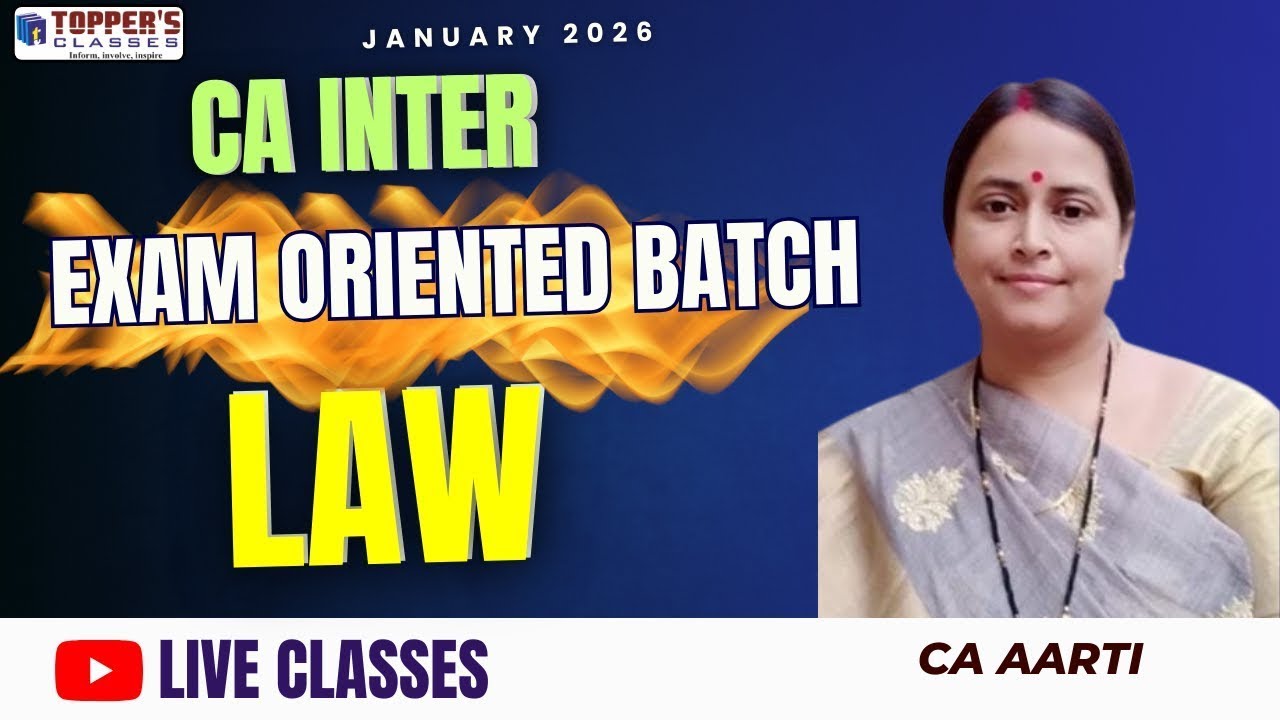 CA INTER LAW EXAM ORIENTED BATCH FOR JAN'26 LECTURE 3 - YouTube