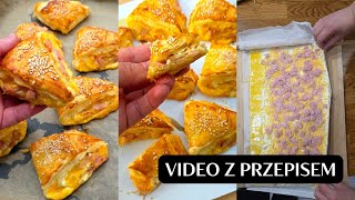 Ciasto Francuskie Z Serem I Szynką. Pyszne Przekąski.