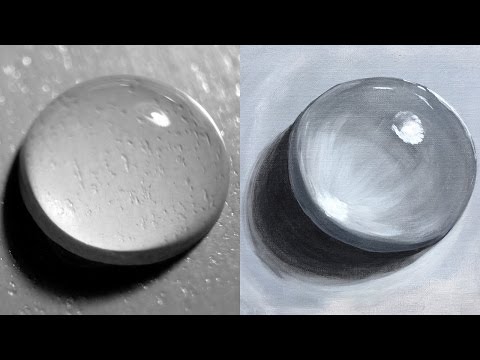 10 EASY steps for painting REALISTIC WATER DROP Acrylic BEGINNERS big art quest