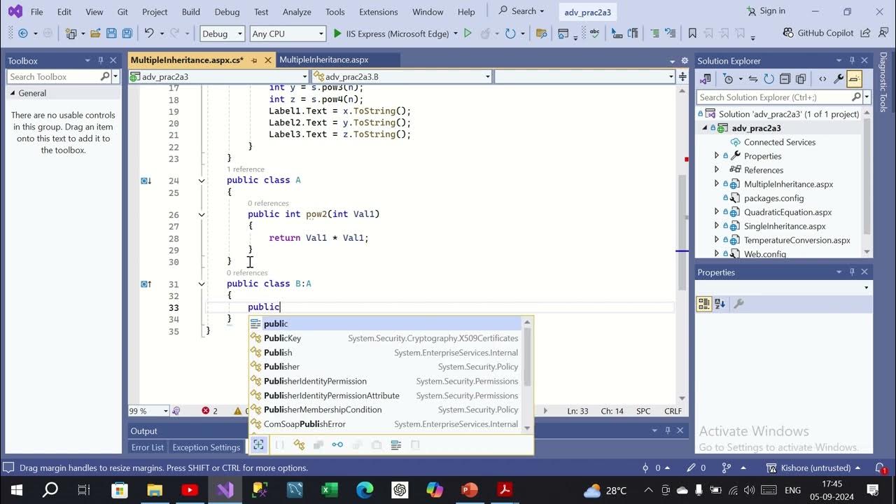 Advanced Web Programming | Practical 2b ii.Inheritance 2.Multiple ...