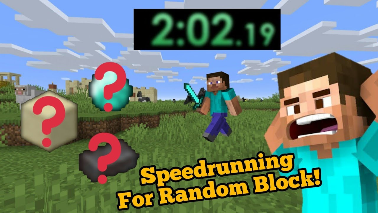 Minecraft Speedrun For Random Block | Challenge - YouTube