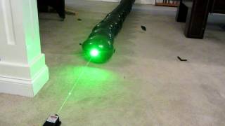 2000mW Green Laser vs. Line of 20 Balloons! 2W @ 532nm Class IV!!!