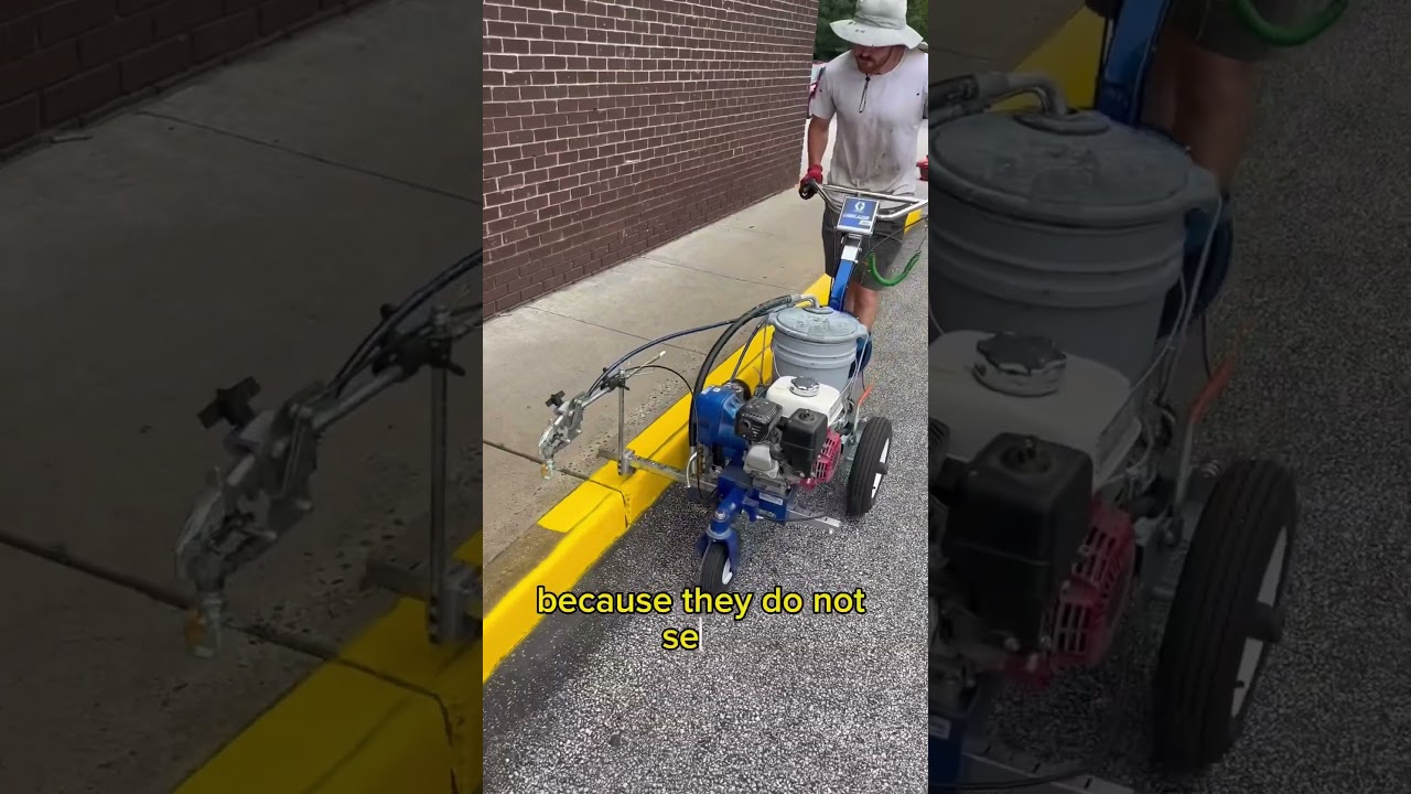 Why we PAINT Curbs in Parking Lots 🎨 #satisfying #painting #linestriping