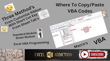 How to create or Copy Paste Vba/Macro Codes|Sheet Module|Standard Module|UDF|#exceladdiction