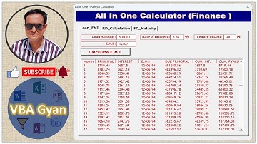 All In One Financial Calculator in Excel VBA || EMI Calculator