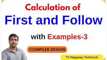 FIRST and FOLLOW in Compiler Design | Calculation of FIRST & FOLLOW | Bottom UP Parsing | Examples 3