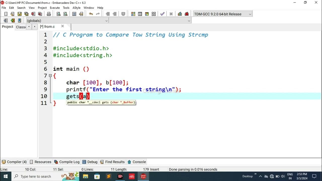 C Program to Compare Two Strings Using strcmp !! C Programming ...