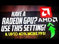 🔧 Increase FPS in ANY GAME using this NEW RADEON Setting! *UPTO 30% MORE FPS* ✅