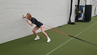 Wall Drill - Crossover Step with Banded Hip