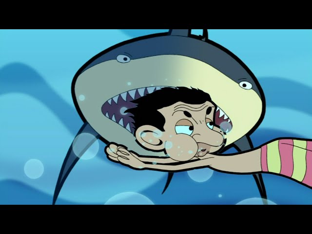 Mr Bean Gets Attacked By A Shark! | Mr Bean Animated Season 1 | Full Episodes | Mr Bean Official class=