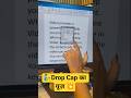 How to Use Drop Cap  Advance Trick  || ड्रॉप कैप || #shorts #ytshorts #excel #pc #exceltricks