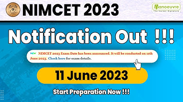 NIMCET 2023 - Notification Out | Online Registration and Application form | Start Preparation Now