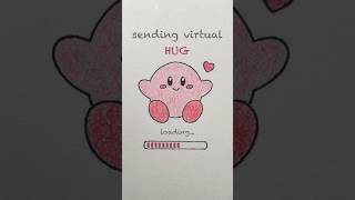 Sending a Virtual Hug 💖 | Cute Kirby Drawing & Animation #shorts #kirby #cuteart